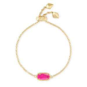 Elaina Gold Adjustable Chain Bracelet in Azalea Illusion