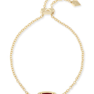 Elaina Gold Adjustable Chain Bracelet in Berry Glass