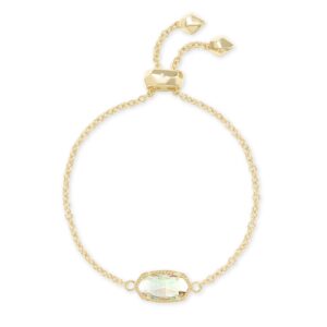 Elaina Gold Adjustable Chain Bracelet in Dichroic Glass
