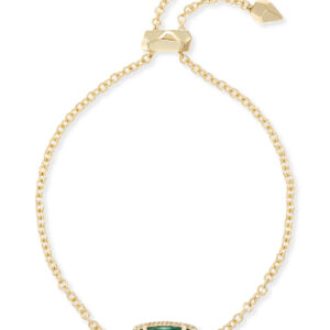 Elaina Gold Adjustable Chain Bracelet in Emerald Cat’s Eye