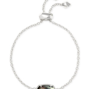 Elaina Silver Chain Bracelet in Black Mother-of-Pearl