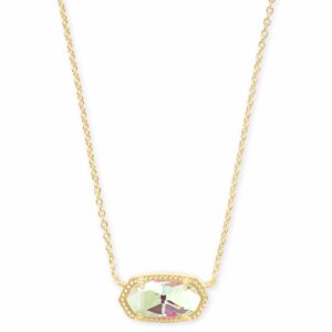 Elisa Gold Pendant Necklace in Dichroic Glass