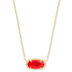 Elisa Gold Pendant Necklace in Red Illusion