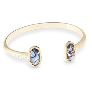 Elton Gold Cuff Bracelet in Abalone Shell
