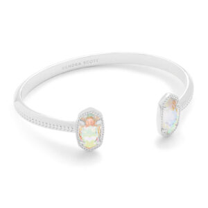 Elton Silver Cuff Bracelet in Dichroic Glass