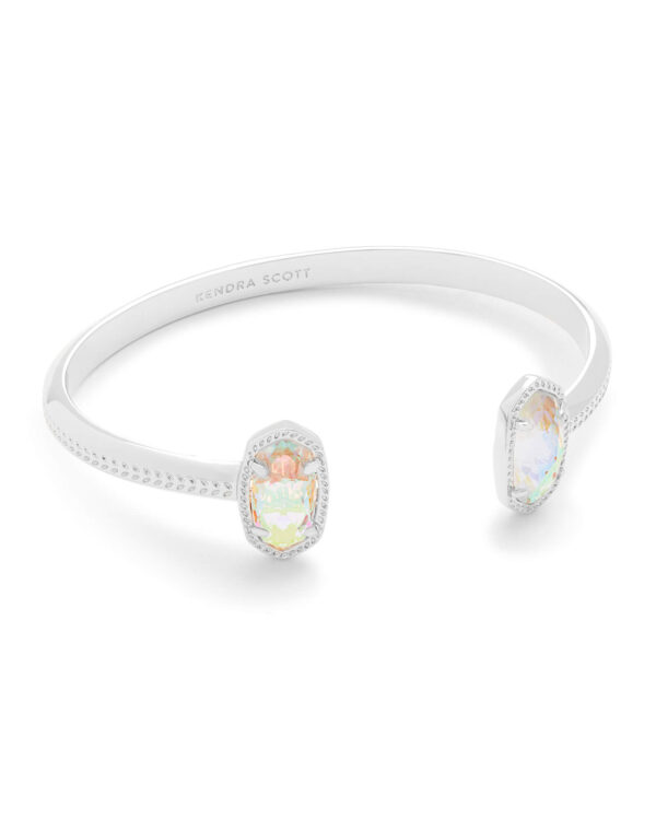 Elton Silver Cuff Bracelet in Dichroic Glass