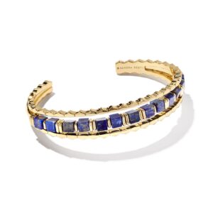 Ember Gold Triple Cuff Bracelet in Blue Lapis