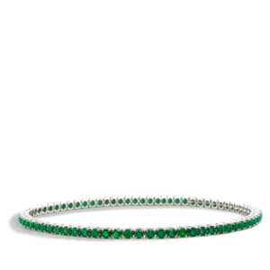 Emerald Gemstone Tennis Bracelet in White Gold