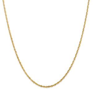 Extra-Light Diamond-Cut Rope 14k Yellow Gold Chain Necklace 2mm