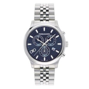 Ferragamo Duo Chrono Blue Dial Stainless Steel Bracelet Watch 42mm - SFEZ00624