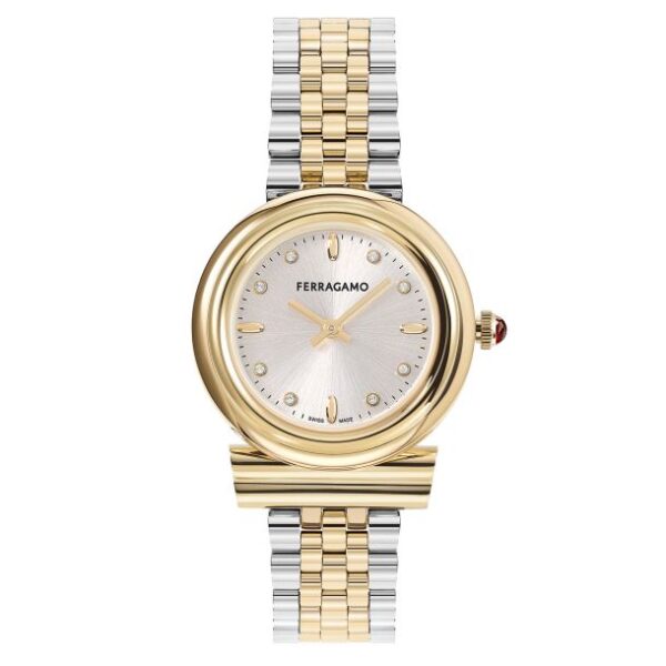 Ferragamo Gancini Diamond Dial and Two-Tone Bracelet Watch | 28mm | SFMV01423