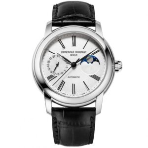 Frederique Constant Classic Moonphase Manufacture Black Leather Strap Watch | 42mm | FC-712MS4H6
