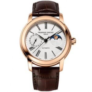 Frederique Constant Classic Moonphase Manufacture Brown Leather Strap Watch | 42mm | FC-712MS4H4