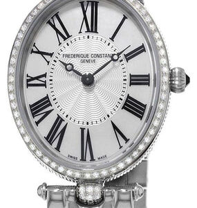 Frederique Constant Classics Art Deco Stainless Steel Oval Case Mother-of-Pearl Dial Diamonds Quartz Womens Watch FC-200MPW2VD6B