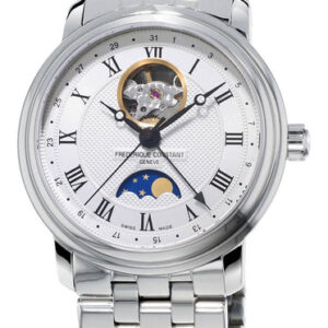 Frederique Constant Classics Heart Beat Moonphase Automatic Stainless Steel Silver Dial Mens Watch FC-335MC4P6B2