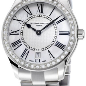 Frederique Constant Classics Ladies Quartz Stainless Steel and Diamond Mother-of-Pearl Dial Womens Watch FC-220MPW3BD6B