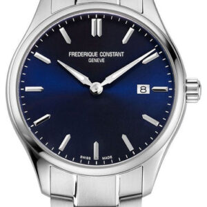 Frederique Constant Classics Stainless Steel Blue Dial Date Quartz Mens Watch FC-220NS5B6B