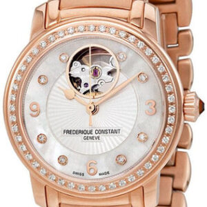 Frederique Constant Heart Beat Automatic Rose Gold PVD Steel and Diamond Womens Watch FC-310HBAD2PD4B