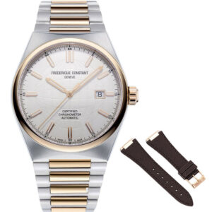 Frederique Constant Highlife Automatic COSC Rose Gold Plated and Stainless Steel Silver Dial Mens Watch FC-303V4NH2B