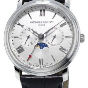 Frederique Constant Persuasion Classics Business Timer Moonphase Day/Date Black Leather Mens Watch FC-270SW4P6