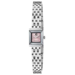 Gucci G-Frame Pink Dial Stainless Steel Bracelet Watch 14 x 18mm - YA128539