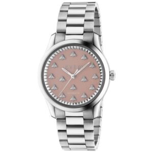 Gucci G-Timeless Pink Dial with Bee Motif Automatic Stainless Steel 38mm Watch | YA1264188
