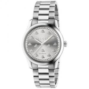 Gucci G-Timeless Silver-Tone Dial with Bee Motif Automatic Stainless Steel 38mm Watch | YA1264190