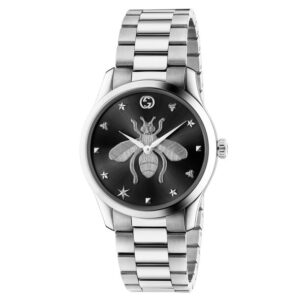 Gucci G-Timeless with Bee Black Dial Stainless Steel Watch YA1264136
