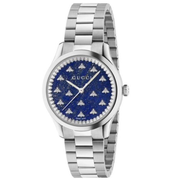 Gucci G-Timeless with Bee Motif Dark Blue Lapis Stone Dial Stainless Steel Watch | 32mm | YA1265043