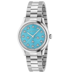 Gucci G-Timeless with Bee Motif Turquoise Stone Dial Stainless Steel Watch | 32mm | YA1265044