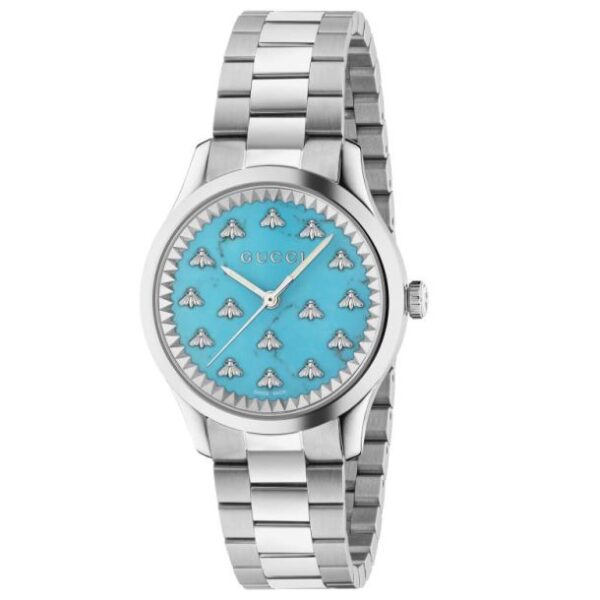 Gucci G-Timeless with Bee Motif Turquoise Stone Dial Stainless Steel Watch | 32mm | YA1265044