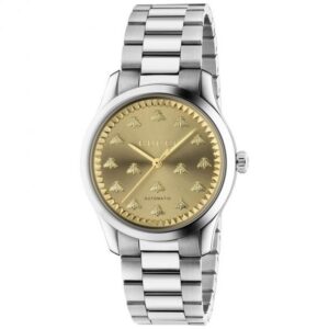 Gucci G-Timeless Yellow Gold-Tone Dial with Bee Motif Automatic Stainless Steel Watch 38mm | YA1264191