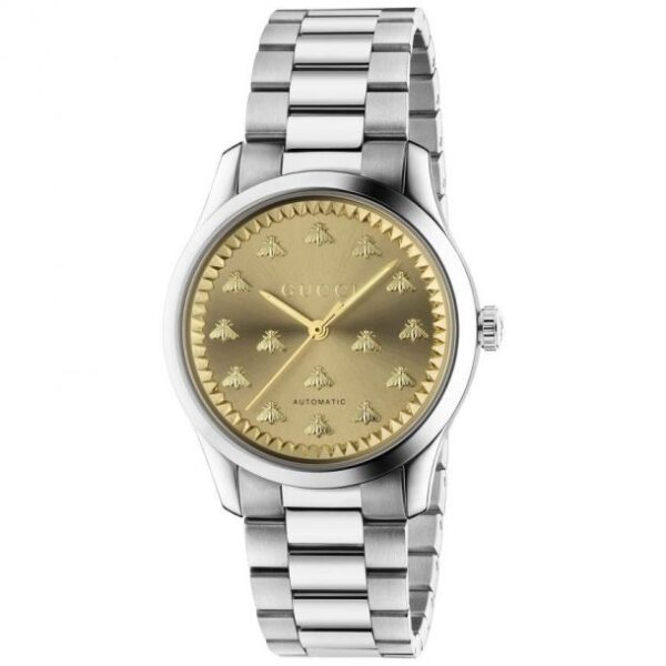 Gucci G-Timeless Yellow Gold-Tone Dial with Bee Motif Automatic Stainless Steel Watch 38mm | YA1264191