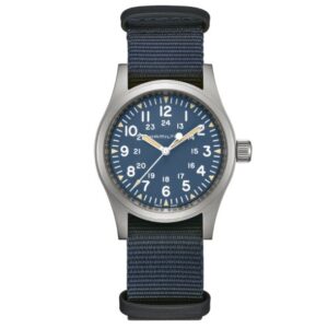 Hamilton Khaki Field Mechanical Cool Blue Dial NATO Strap Watch 38mm - H69439940