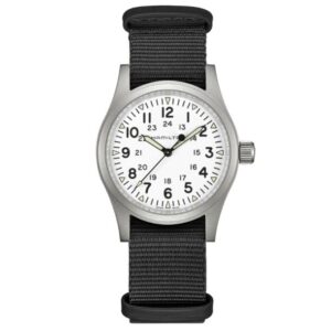 Hamilton Khaki Field Mechanical White Dial Black NATO Strap Watch 38mm - H69439910