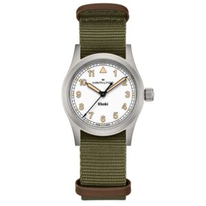 Hamilton Khaki Field Quartz White Dial Green NATO Strap Watch 33mm - H69301910