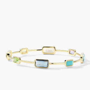 Ippolita Rock Candy Summer Rainbow Gelato Bangle in 18K Yellow Gold
