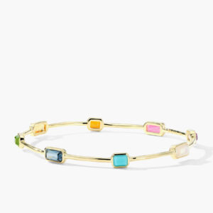 Ippolita Rock Candy Summer Rainbow Multi Stone Gelato Bangle in 18K Yellow Gold