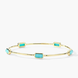 Ippolita Rock Candy Turquoise Multi Stone Gelato Bangle in 18K Yellow Gold