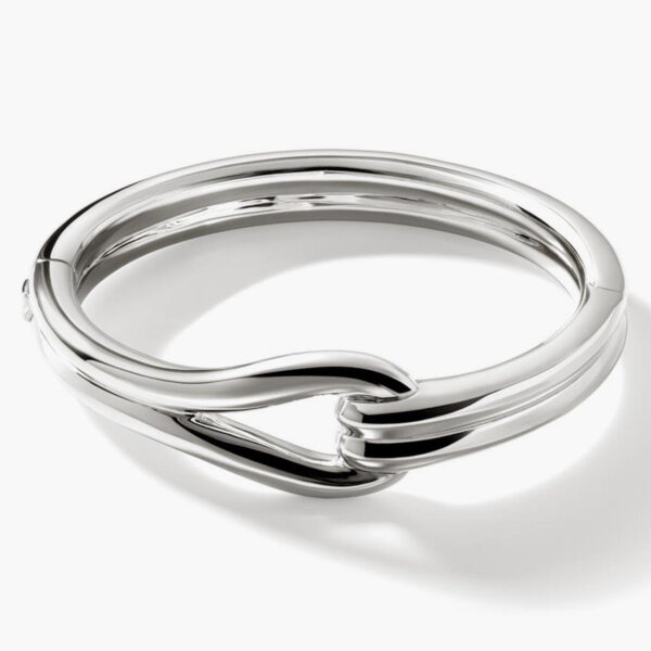 John Hardy Surf Silver 18.5mm Hinged Bangle