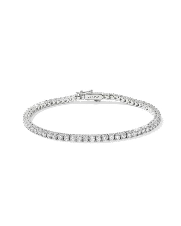Lab Grown White Diamond Tennis Bracelet in 14k White Gold