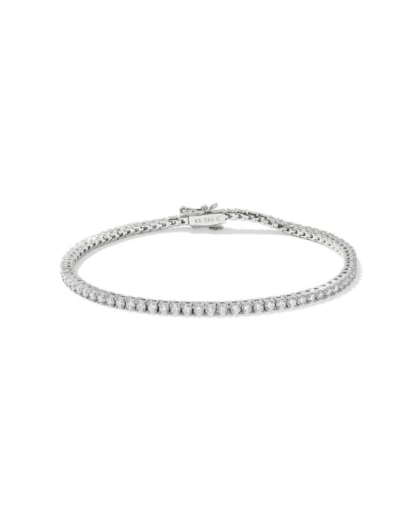 Lab Grown White Diamond Tennis Bracelet in 14k White Gold
