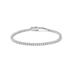 Lab Grown White Diamond Tennis Bracelet in 14k White Gold