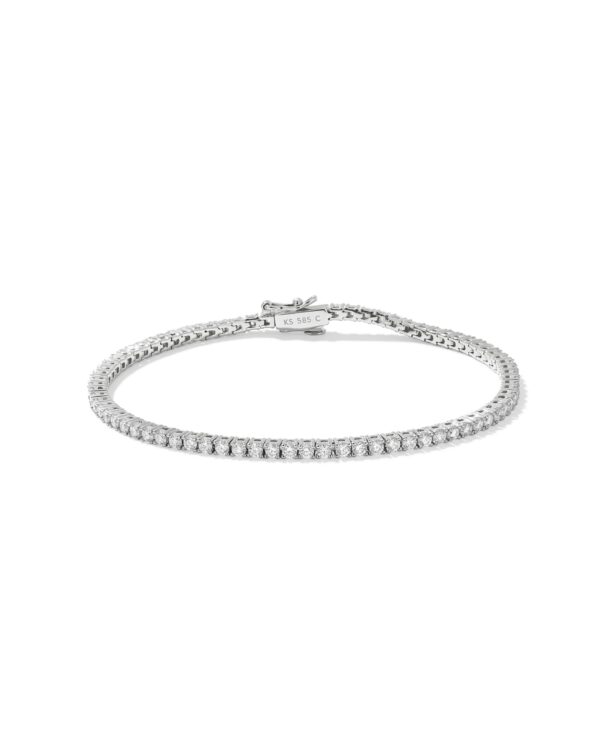 Lab Grown White Diamond Tennis Bracelet in 14k White Gold
