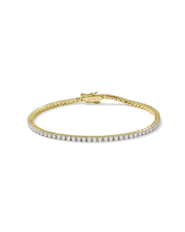 Lab Grown White Diamond Tennis Bracelet in 14k Yellow Gold