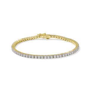 Lab Grown White Diamond Tennis Bracelet in 14k Yellow Gold