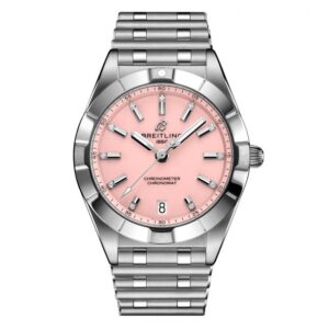 Ladies' Breitling Chronomat 32 Diamond Pink Dial Stainless Steel Watch A77310101K1A1