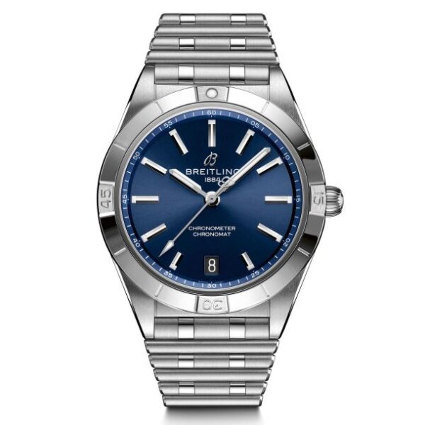 Ladies' Breitling Chronomat Automatic 36 Blue Dial Stainless Steel Watch A10380101C1A1