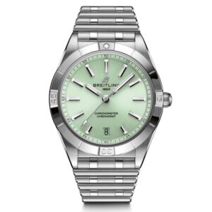 Ladies' Breitling Chronomat Automatic 36 Green Dial Stainless Steel Watch A10380101L1A1