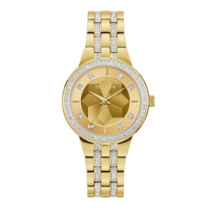 Ladies' Bulova Phantom Crystal Accented Watch in Gold-Tone Stainless Steel (Model 97L176)